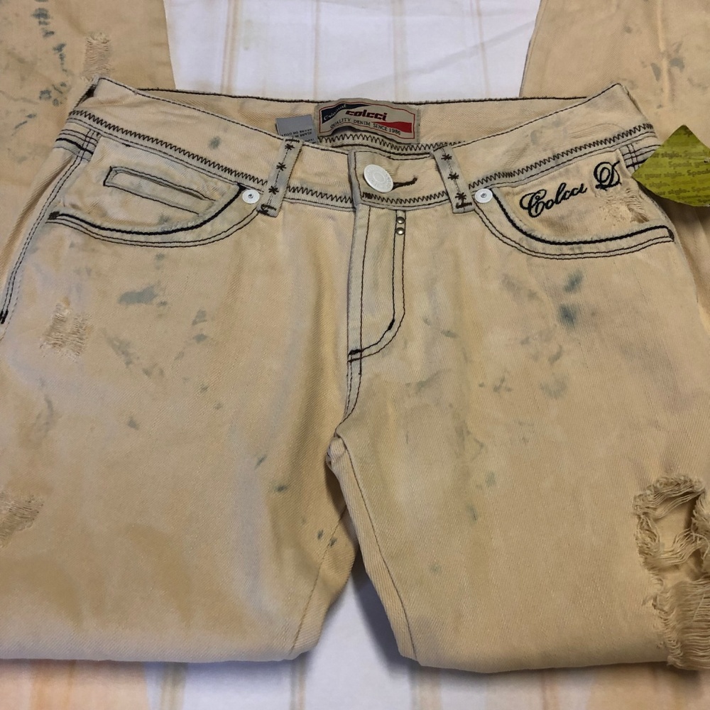 Colcci Women's Jeans Cream Distressed Size 4 - Picture 4 of 8